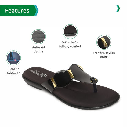 ORTHO JOY Fancy doctor slippers | Soft and stylish chappal for women | Comfortable flat sandals for women stylish