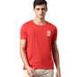 Dennis Lingo MenS Slim Fit Poly Cotton Solid Half Sleeves T-Shirt (Red)