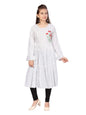 Aarika Girls Grey Round Neck Striped Kurti (KURTI-1009-GREY-26)