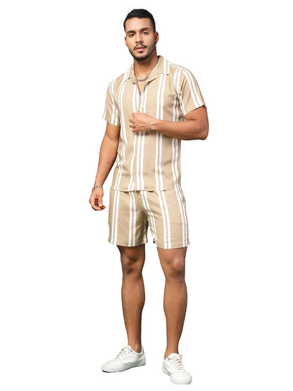 Rigo Printed Co-Ord Set for Men | Casual Shirt & Shorts Night Suit Set | Lounge-wear Nightdress Pajama Set for Mens & Boys | Nig