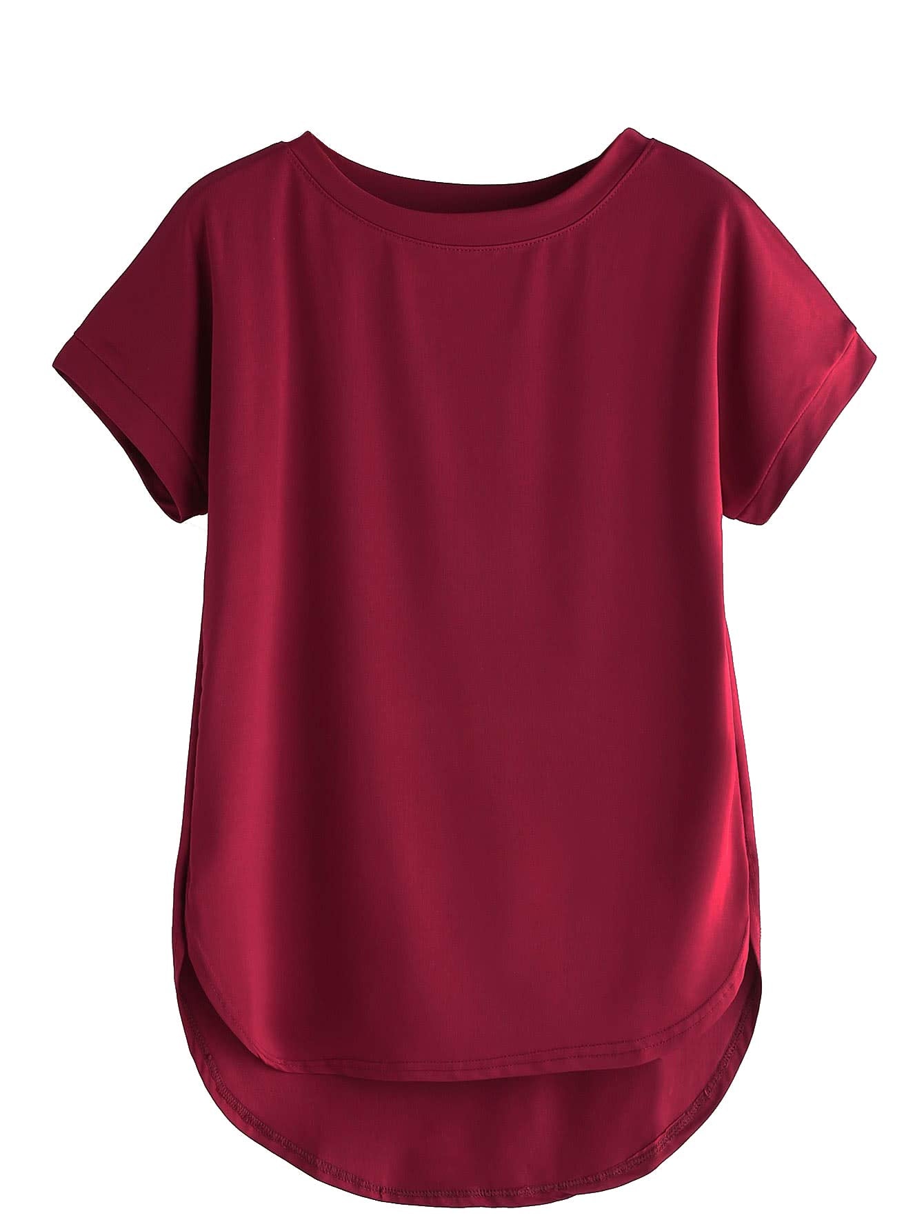 Fabricorn Womens Solid Regular Fit T-Shirt (GT01_UpDown4_P_Maroon
