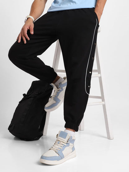 Nobero Malone Joggers MenS Solid Black Color Slim Fit Night Sleep Lounge Running Joggers Lower Wear Sweat Bottoms Track Pants O