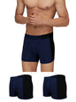 XYXX Mens Underwear Dualist IntelliSoft Antimicrobial Micro Modal Trunk Pack of 3 (Black Iris & Black;Black Iris & Black;Black