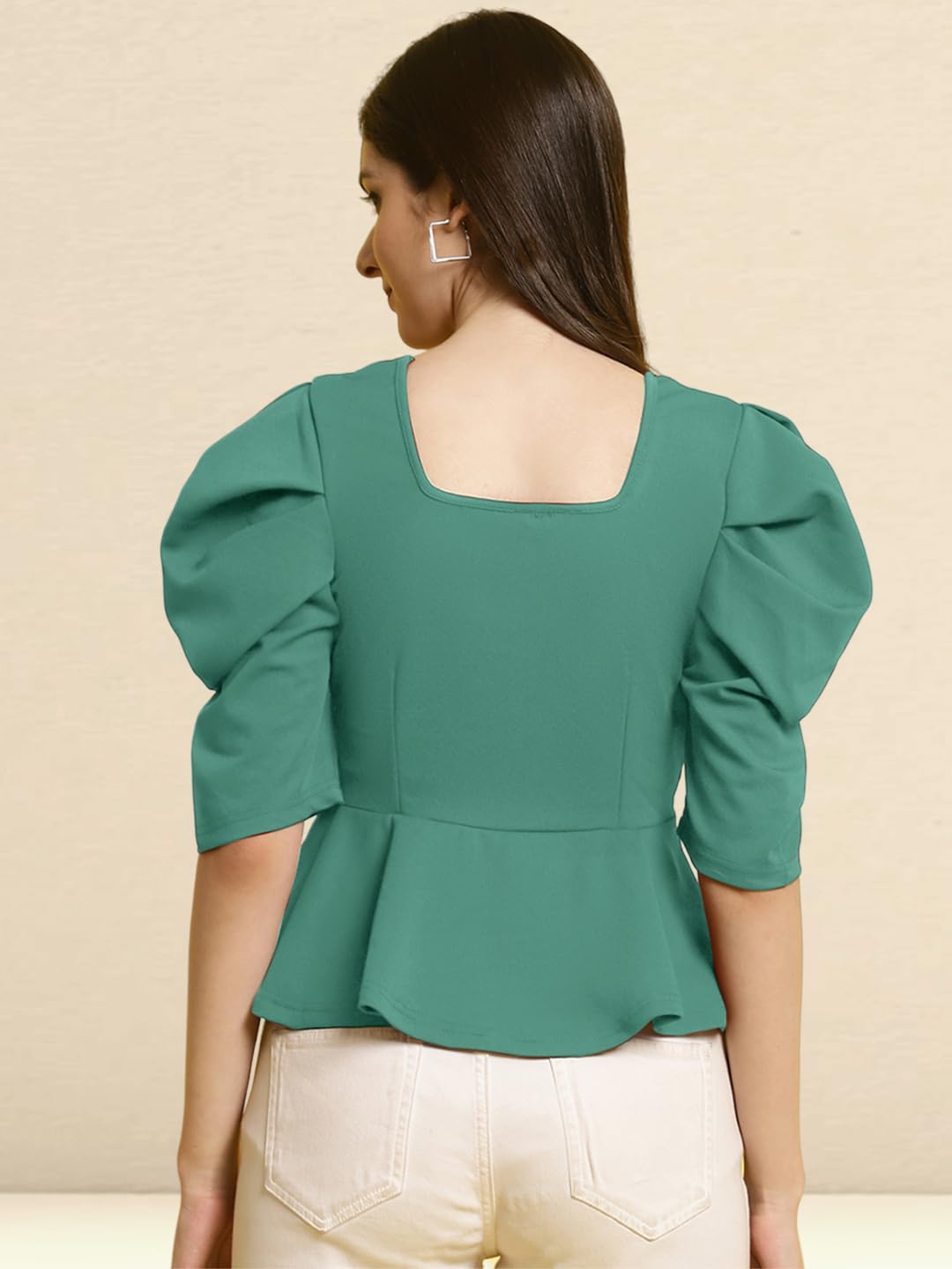 Tee Projekt Womens Casual Trendy Top with Stylish Short Puff Sleeves ll Soft & Stylish Womens Tee