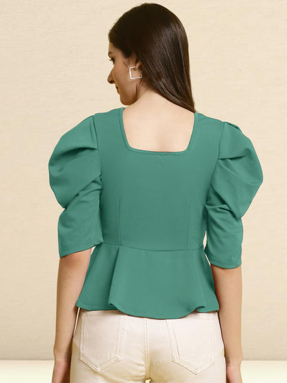 Tee Projekt Womens Casual Trendy Top with Stylish Short Puff Sleeves ll Soft & Stylish Womens Tee