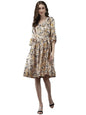 Aarika Womens Multi Color Polycrep Printed Dress (DR-AW-020-MULTI-S)