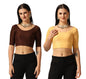 Tagdo Women'S Slim Fit Blouse Pack Of 2 (Combo-5058-Cof-Crm-44)