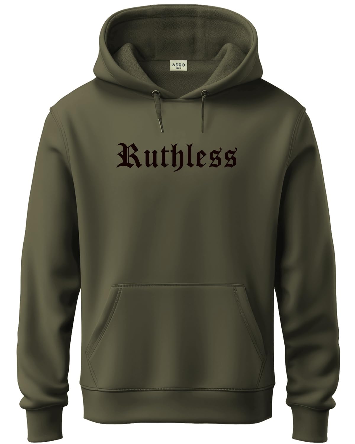 ADRO Men's Cotton Neck Hooded Sweatshirt (H24-RUTH-OL_Olive