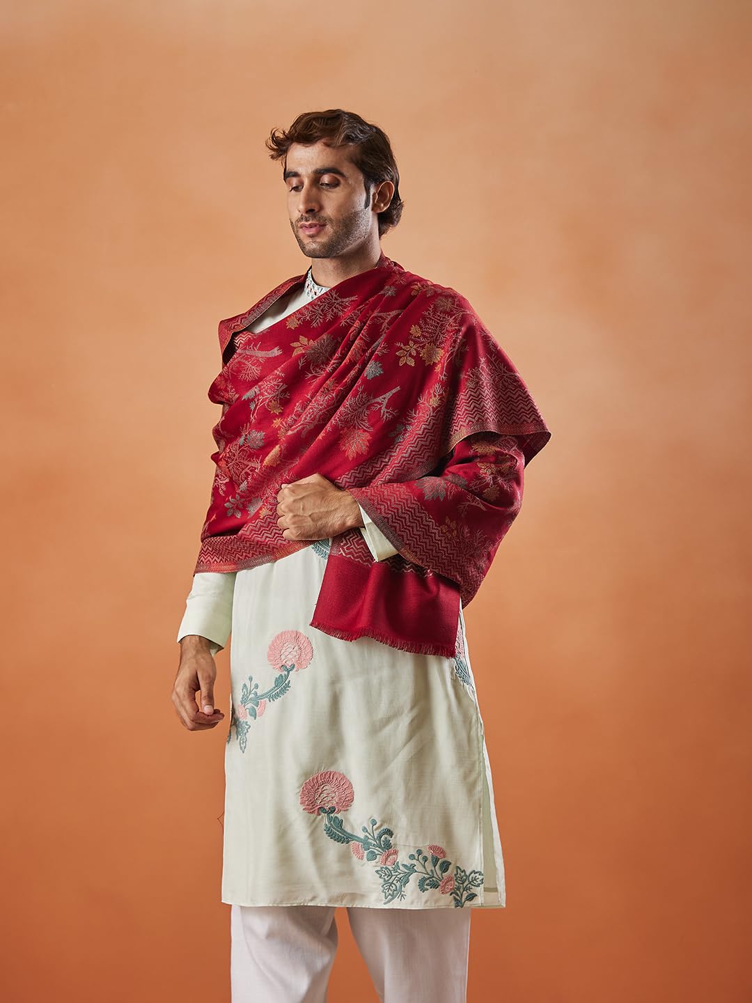 Pashmoda Men Shalimar Kaani Stole (Size 71x203 cm)