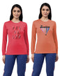 Lyra WomenS Cotton Printed Round Neck Full Sleeves T-Shirt