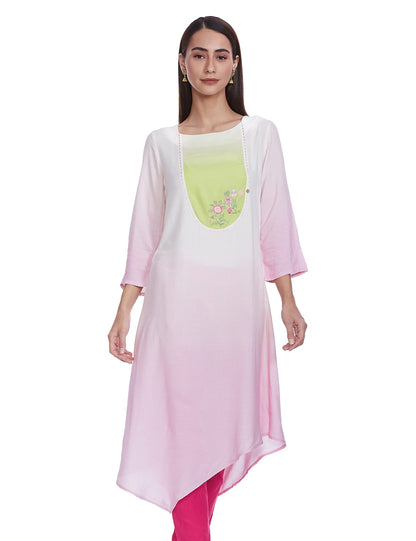 W for Woman Bubblegum Pink Asymmetric Kurta