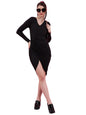 Ketch Women'S Polyester Blend Bodycon Knee Length Dress (Khj6000455_Black