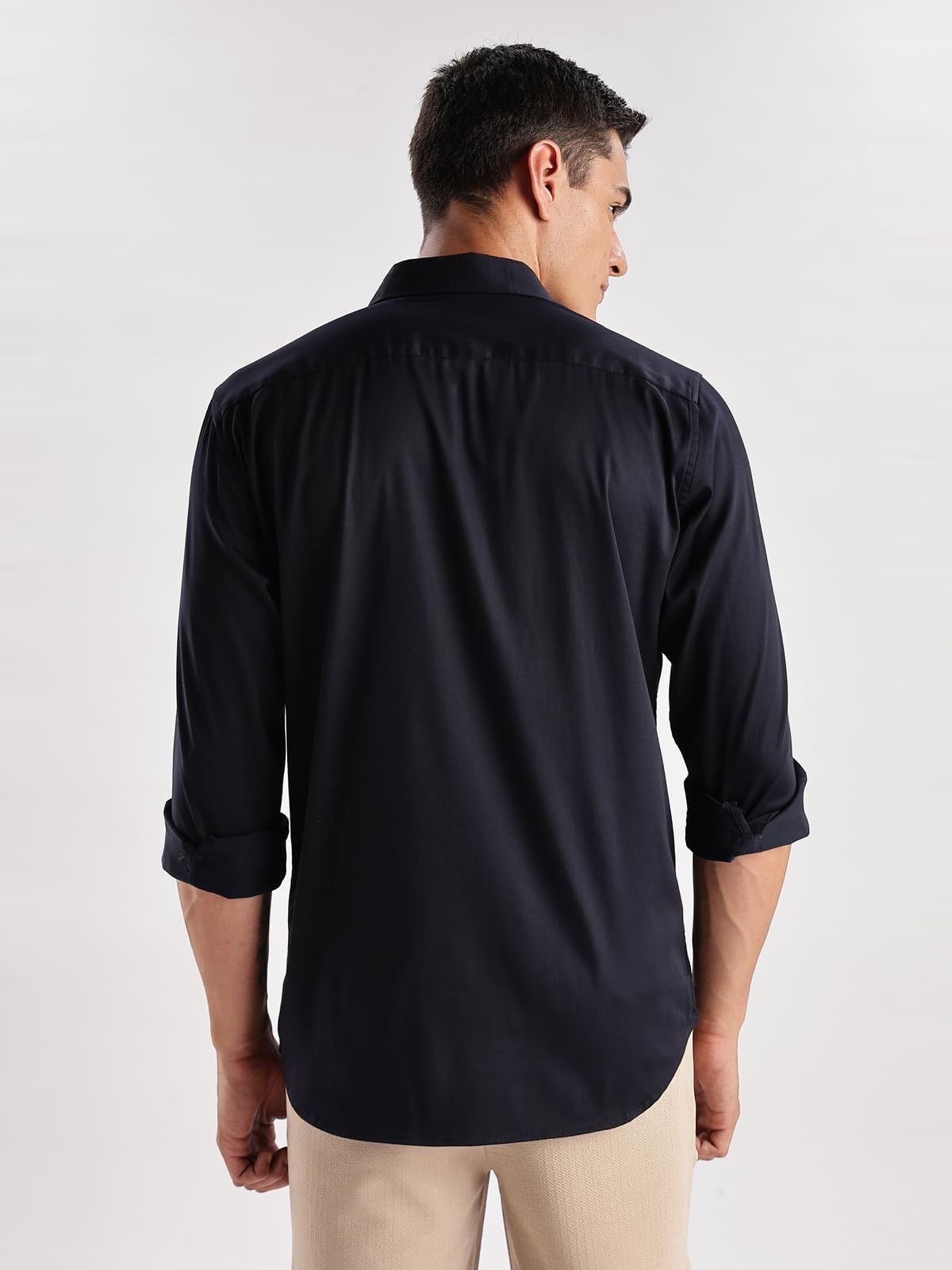 ADRO Mens Slim Fit Solid Casual Shirts | Plain Satin Evening Shirt | Stylish Office or Party Shirt | All Day Fresh Spread Colla