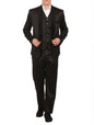 WINTAGE Mens Poly Blend Notched Lapel Black Tuxedo 3Pc Suit