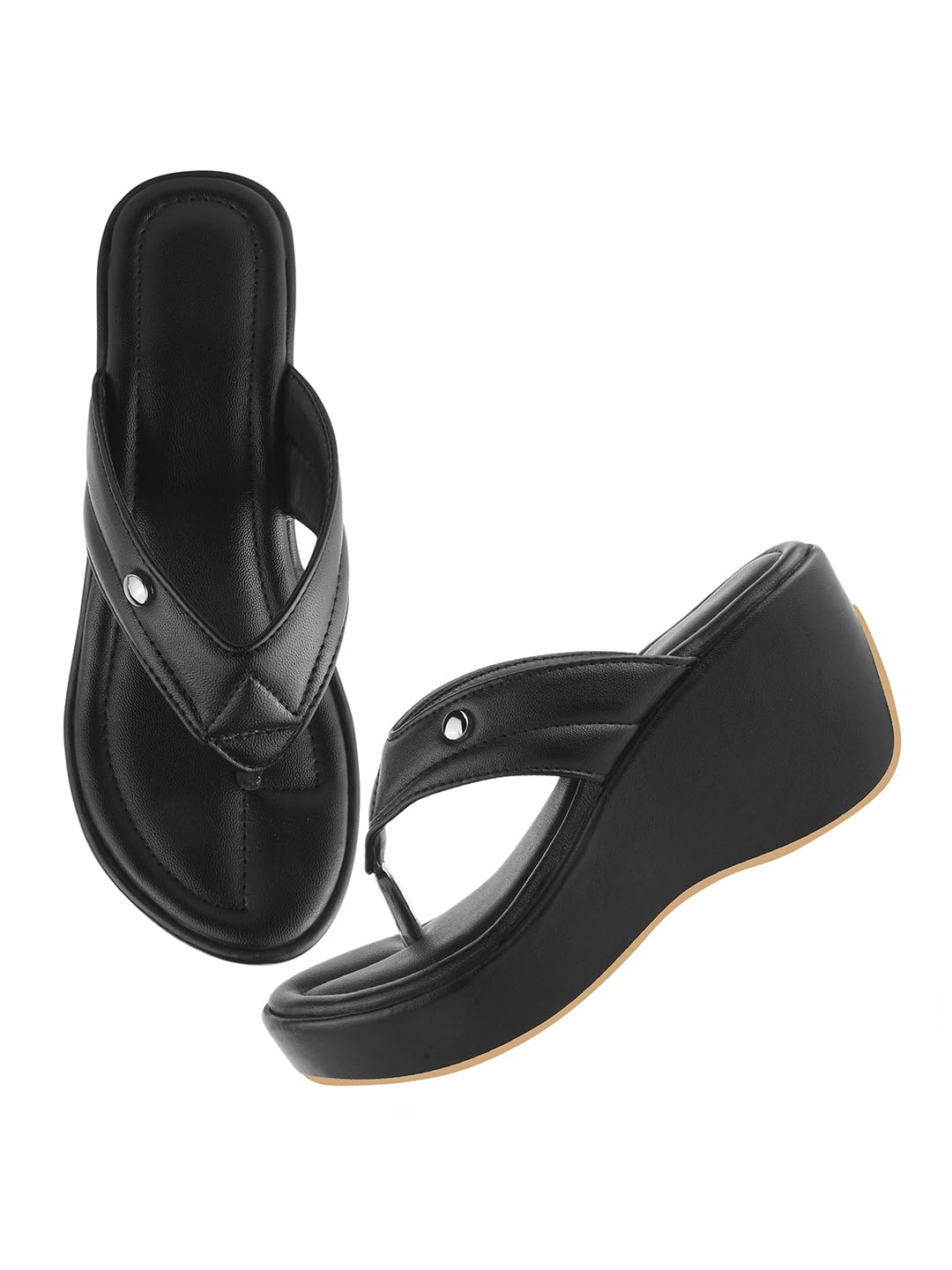 Shoetopia WomenS Stylish & Durable Synthetic Wedge Sandals With Resin Footwear Comfort, Perfect For Casual & Dressy Occasions, 
