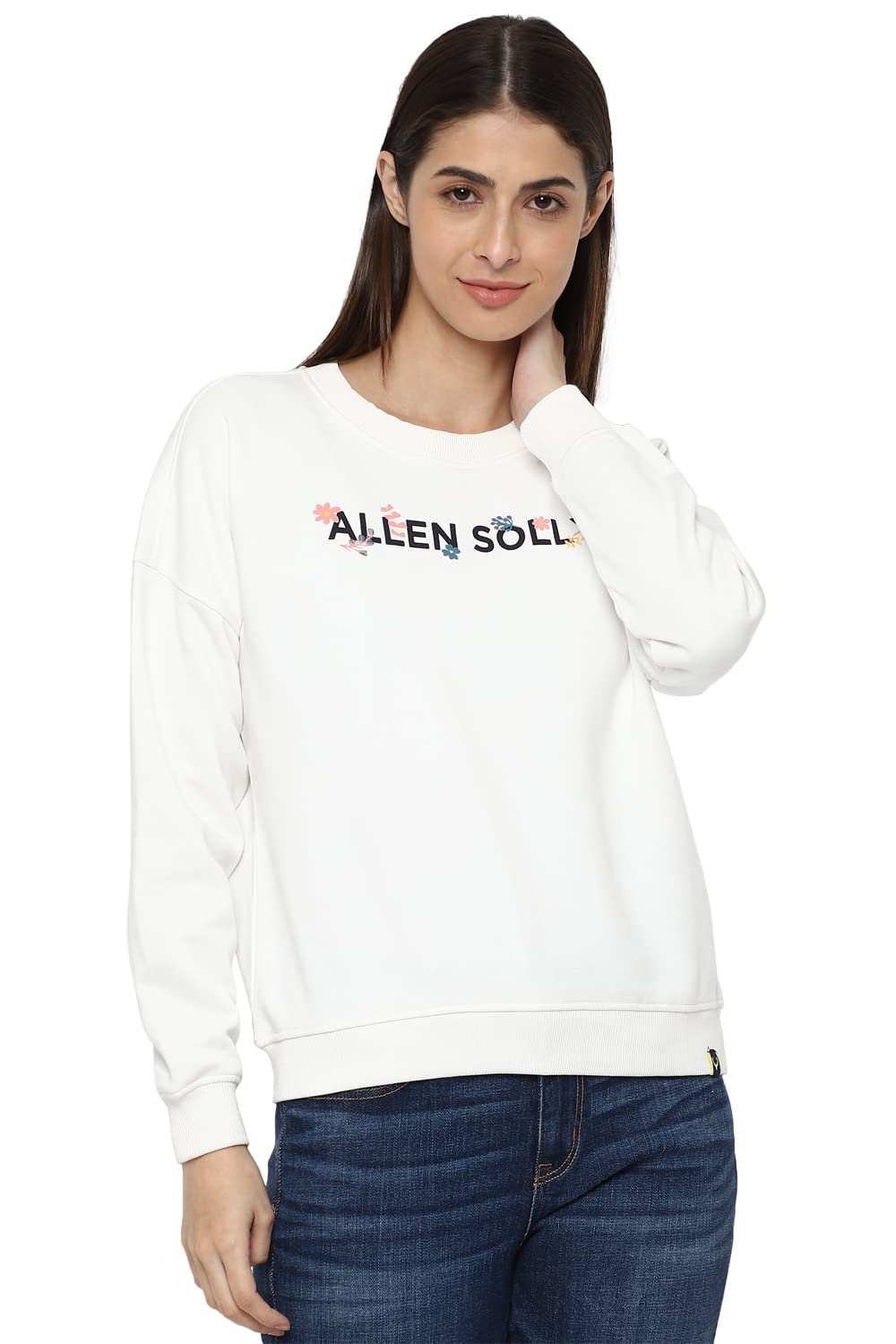 Allen Solly Women Printed Graphic Cotton Round Neck T-Shirt