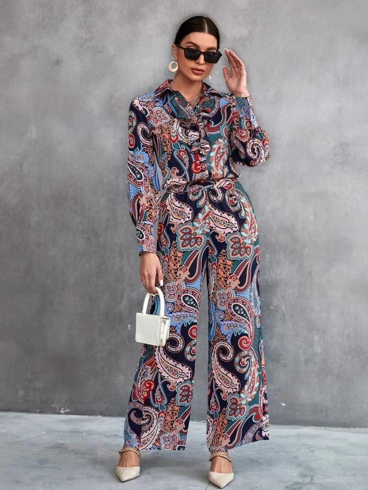 Greciilooks WomenS Co-Ord Set || Rayon Night Pajama Set || Night Suits For Women || Printed Nightwear Set || Loungewear || Home