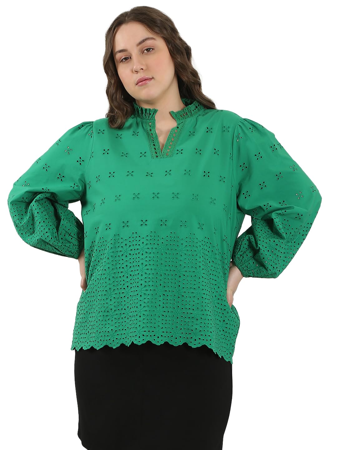 Vero Moda Curve WomenS Regular Fit Green Top