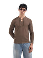 The Indian Garage Co Mens Regular Fit Textured Full Sleeves V Neck Sweater