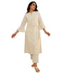 Libas Womens Embroidered Cotton Straight Kurta With Trousers And Dupatta