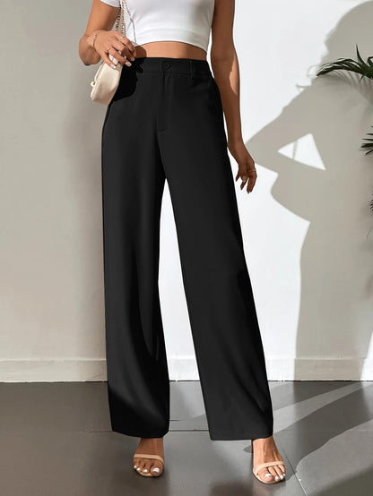 Toochki Trousers for Women | Womens High-Waisted Pant | Trouser | Korean Style | Black | Bottom Wear Pants