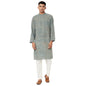 Fabindia MenS Cotton Printed Relaxed Kurta_Grey_S
