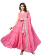 Fashion Basket Georgette Anarkali Dress For Women Light Pink