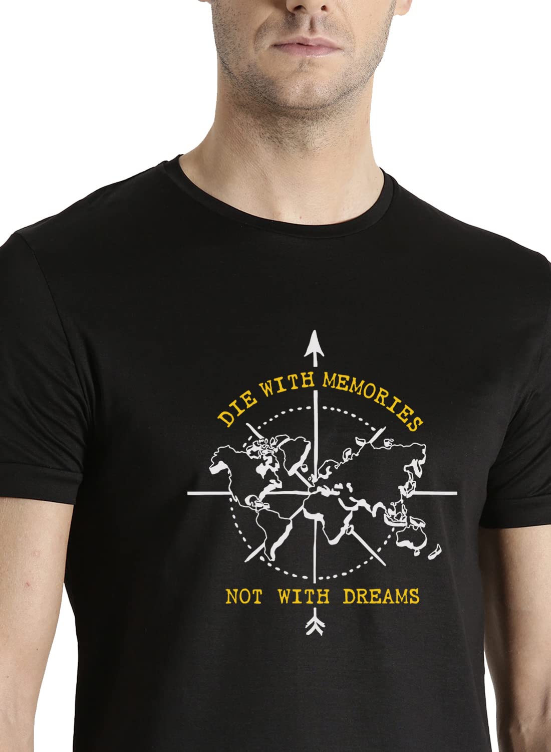 Adro Die With Memories Not With Dreams Mens Printed T-Shirt (M)