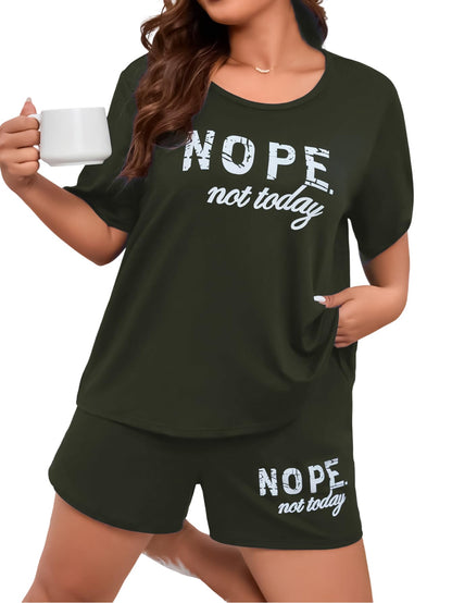 SMOWKLY Womens Cotton Half Sleeve T-Shirt & Short Pyjama Set || Printed Top & Shorts Nightsuit Pair for Women || Casual Two-Pie