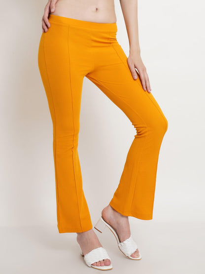 POPWINGS Casual Solid Regular Fit Solid Trouser for Women | Pull On Trouser for Women | Semi-Formal Work Women Trouser for Summe