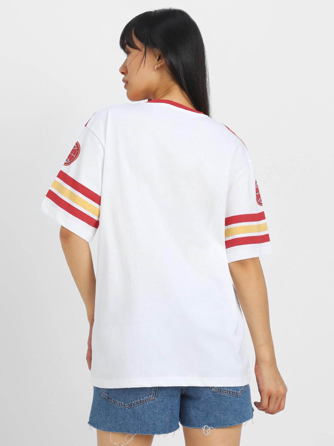 Juneberry 100% Pure Cotton Oversized Loose Baggy Fit Drop Shoulder Cool Graphic Prinred Half Sleeve T-Shirts For Women & Girls (