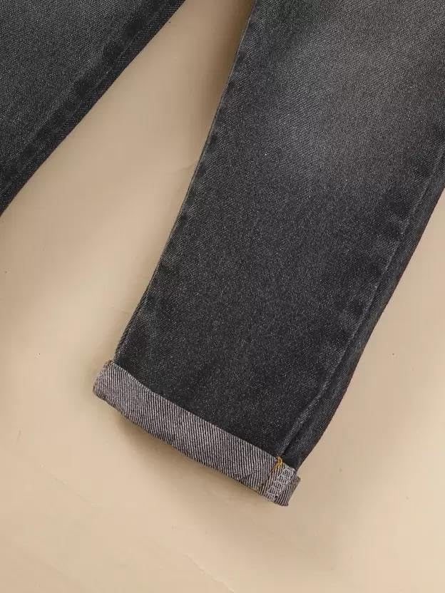 Kotty Girls Regular Fit Solid Jeans Onyx Black