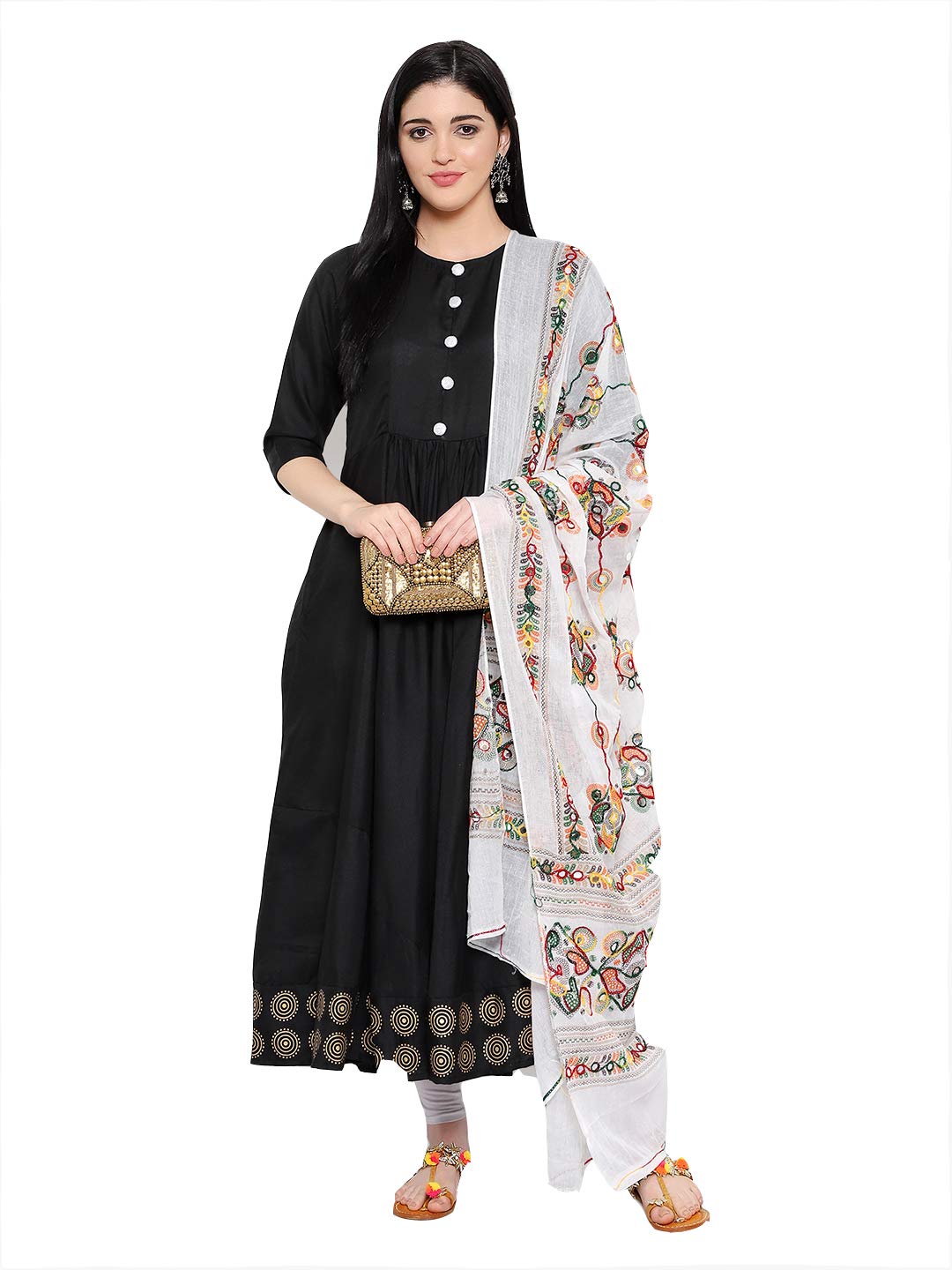OM SAI LATEST CREATION Women Slub Rayon Red Half Sleeve Designer Kurti with Dupatta