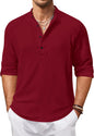Zartha Mens Regular Fit Solid Cotton Blend Straight Kurta Maroon