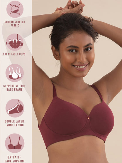 Nykd (Nyb094 Cotton Padded & Non Wired Shaping T Shirt For Women | Medium Coverage Bra With Soft Adjustable Straps | Ideal For A