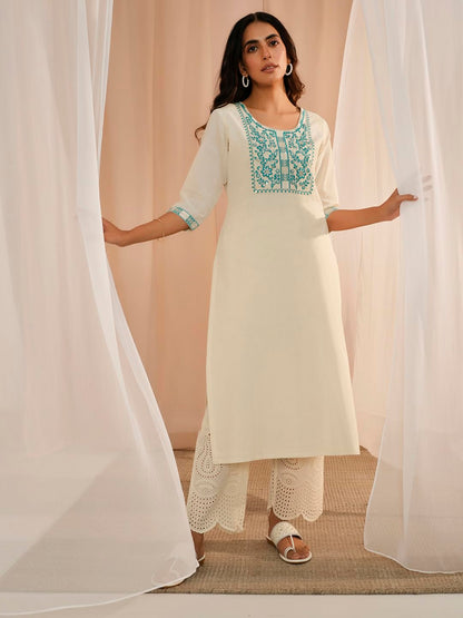 Libas Womens Yoke Design Cotton Straight Kurta For Women