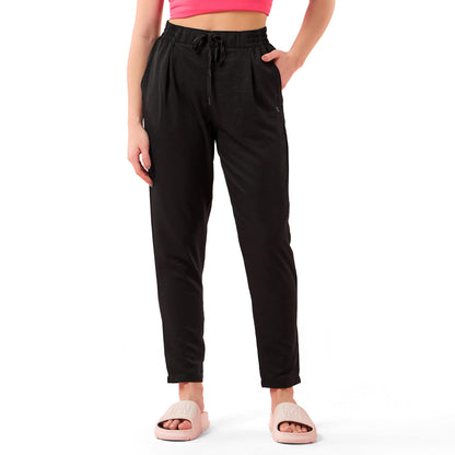 Enamor E407 Womens Pleated Pull-On Pant - Relaxed Fit, Mid Rise, Regular Length