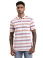 Turtle Men Slim Fit Striped Multi Color Pure Cotton Polo Tshirt