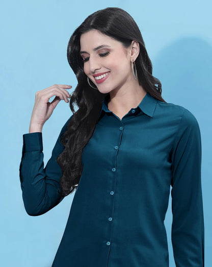 Noble Monk Women Regular Fit Solid Spread | Collar Casual Shirt | Solid Pattern | Formal Shirt For Women