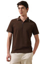 Dennis Lingo Men Solid Cotton Polo Collar Half Sleeves Regular Fit T-Shirt Brown