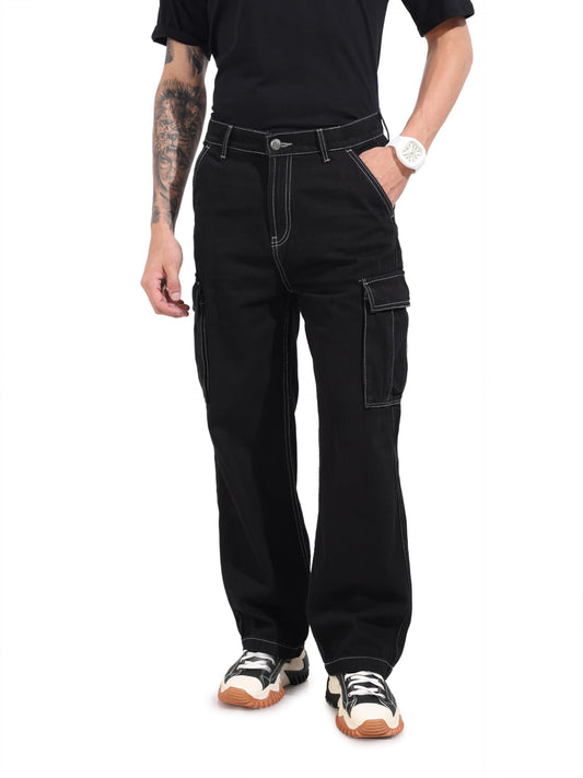 The Indian Garage Co Mens Relaxed Fit Mid-Rise Denim Sweater