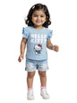 The Souled Store Hello Kitty: Kitty Love Girls Short Sleeves Round Neck Blue Graphic Printed Regular Fit Cotton T-Shirts (2-8 Yr