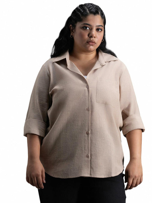 High Star WomenS Solid Classic Fit Shirt (Hswshw23509P_Tf_Brown