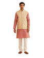 SOJANYA (Since 1958 Classic Pink Silk Blend Kurta & Nehru Jacket Set with Embroidery & Churidaar Pyjama