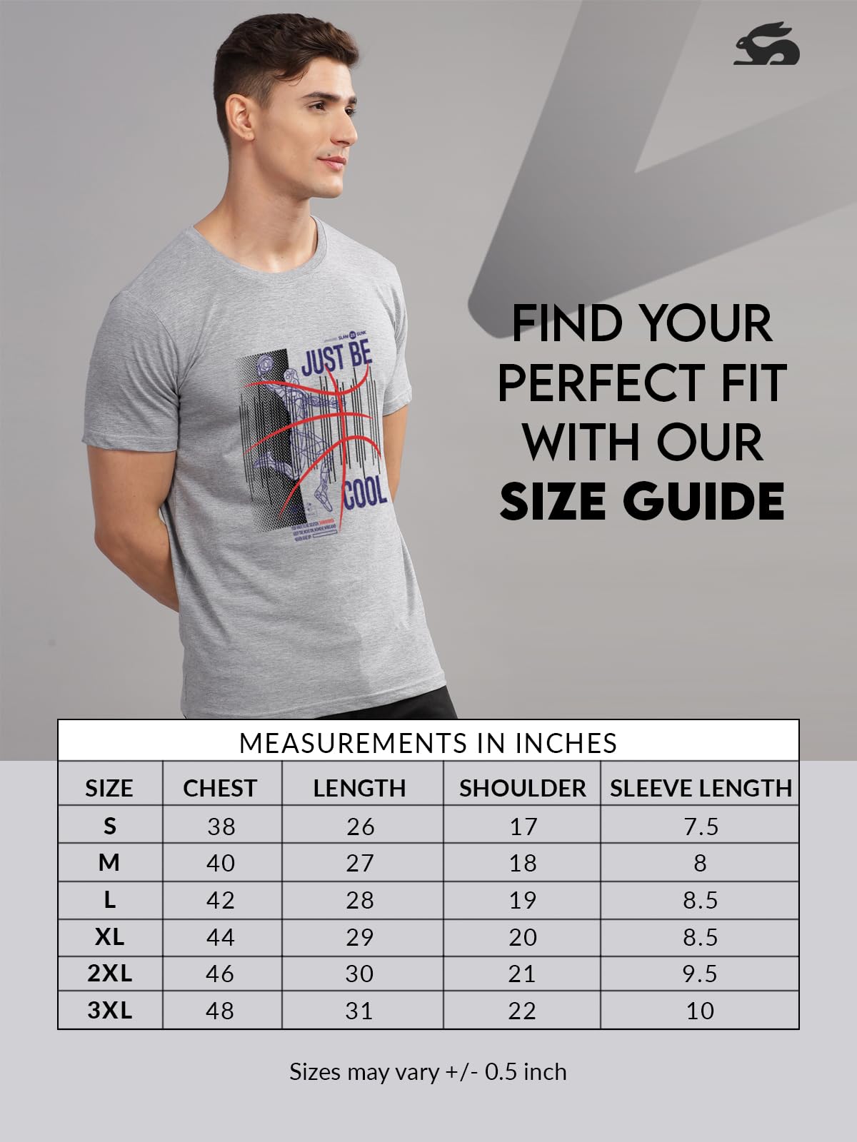 ADRO Men's Graphic Printed 100% Cotton T-Shirt - Regular Fit, Printed T-Shirts for Men (RN24-BCL-GR_Grey)