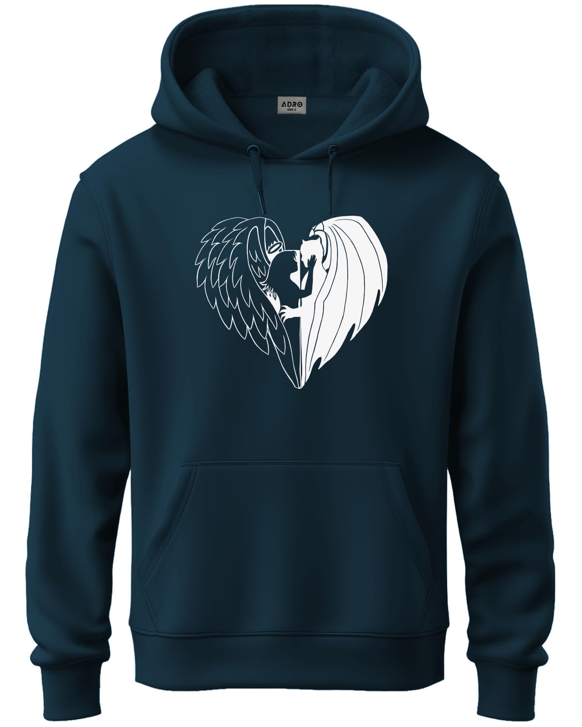 ADRO Men's Cotton Neck Hooded Sweatshirt (H24-DEVI-SB_Teal
