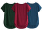 Fabricorn Combo Of Three Plain Maroon, Bottle Green And Airforce Blue Round Neck Up And Down Cotton Tshirt For Women (Maroon, Bo