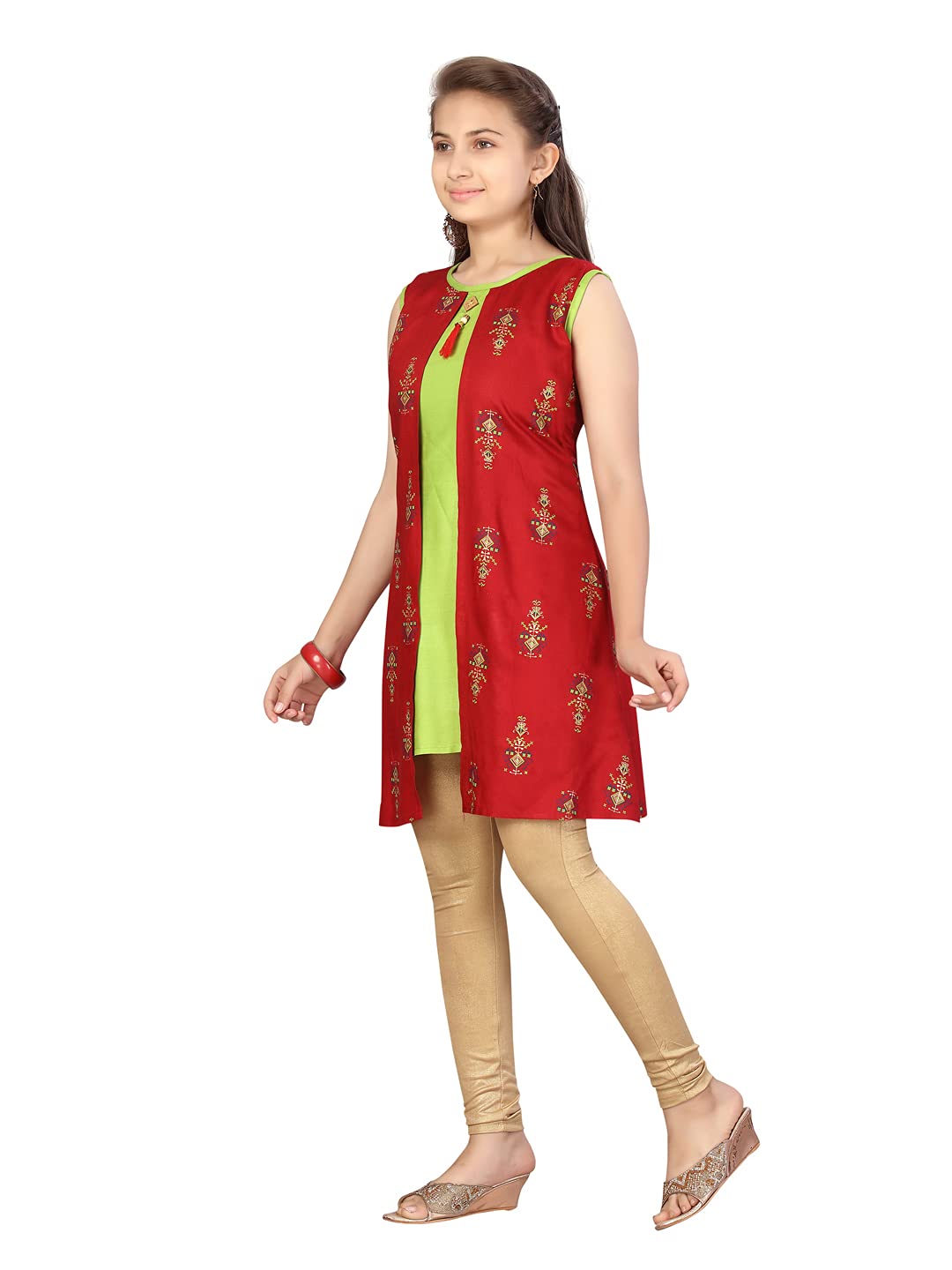 Aarika Girl's Cotton Solid Regular Shirt