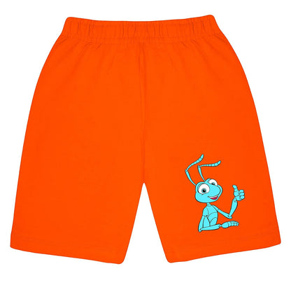 Kyda Kids 100% Cotton Printed Shorts For Boys And Girls - Multicolor Shorts Fo Unisex Kids (Pack Of 2)