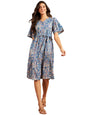 Modeve Women Froral Print Blue Dress_Medium